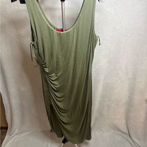 Jennifer Lopez Asymmetrical Olive Dress